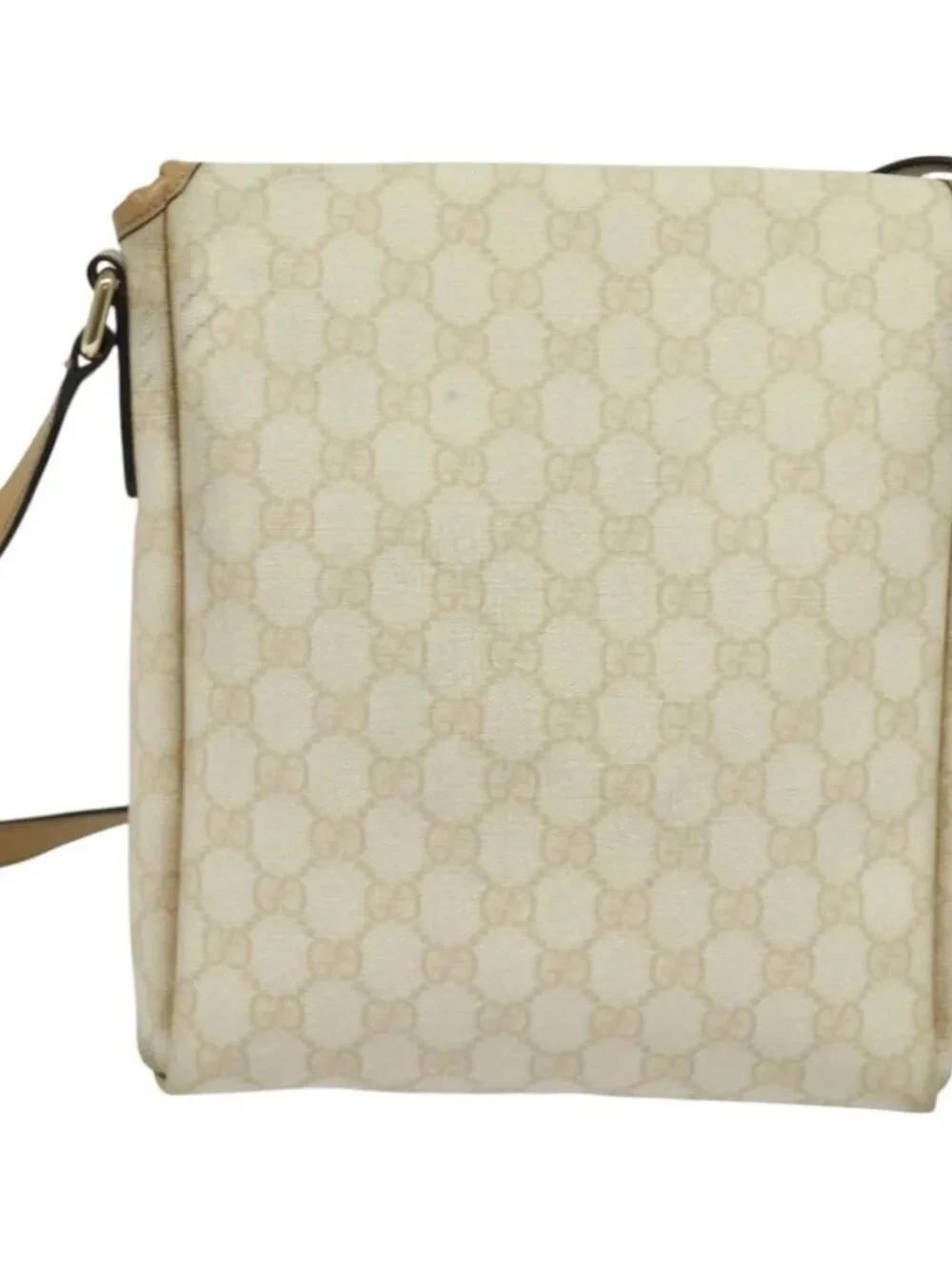 GUCCI GG Supreme Shoulder Bag PVC White Gold - Picture 3 of 16
